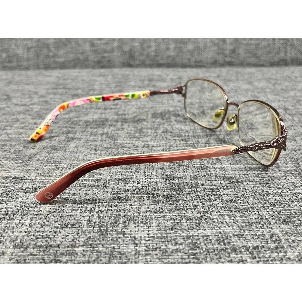 Vera Bradley Greta Clementine Floral Oval Eyeglasses Brown Metal 56-16-135 CLM
